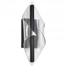  62/2021 - Geneva; 18 Inch LED Small Wall Sconce; Matte Black; Silk Screened Acrylic Lens