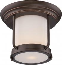  62/633 - Bethany - LED Flush with Satin White Glass - Mahogany Bronze Finish