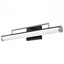  62/658 - Solano LED Medium Vanity; Black and Brushed Nickel Finish; White Acrylic Lens