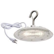  65/971 - 60 Watt; Hi-Pro Shop Light with Plug; 8" Dia.; 4000K; White Finish; 120 Volt