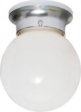  SF77/111 - 1 Light - 8" Flush with White Glass - Polished Chrome Finish