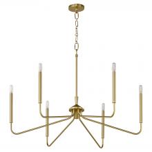  6238-6-80 - Providence 6 Light Chandelier, Aged Brass