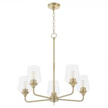  6313-5-80 - Raymond 5 Light Chandelier, Aged Brass