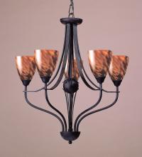  404-5ES - Classico 26'' Wide 5-Light Chandelier - Dark Rust with Espresso Glass