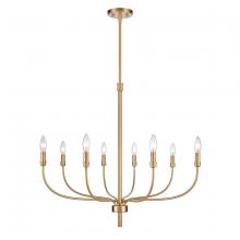  81507/8 - Newland 34'' Wide 8-Light Chandelier - Satin Brass